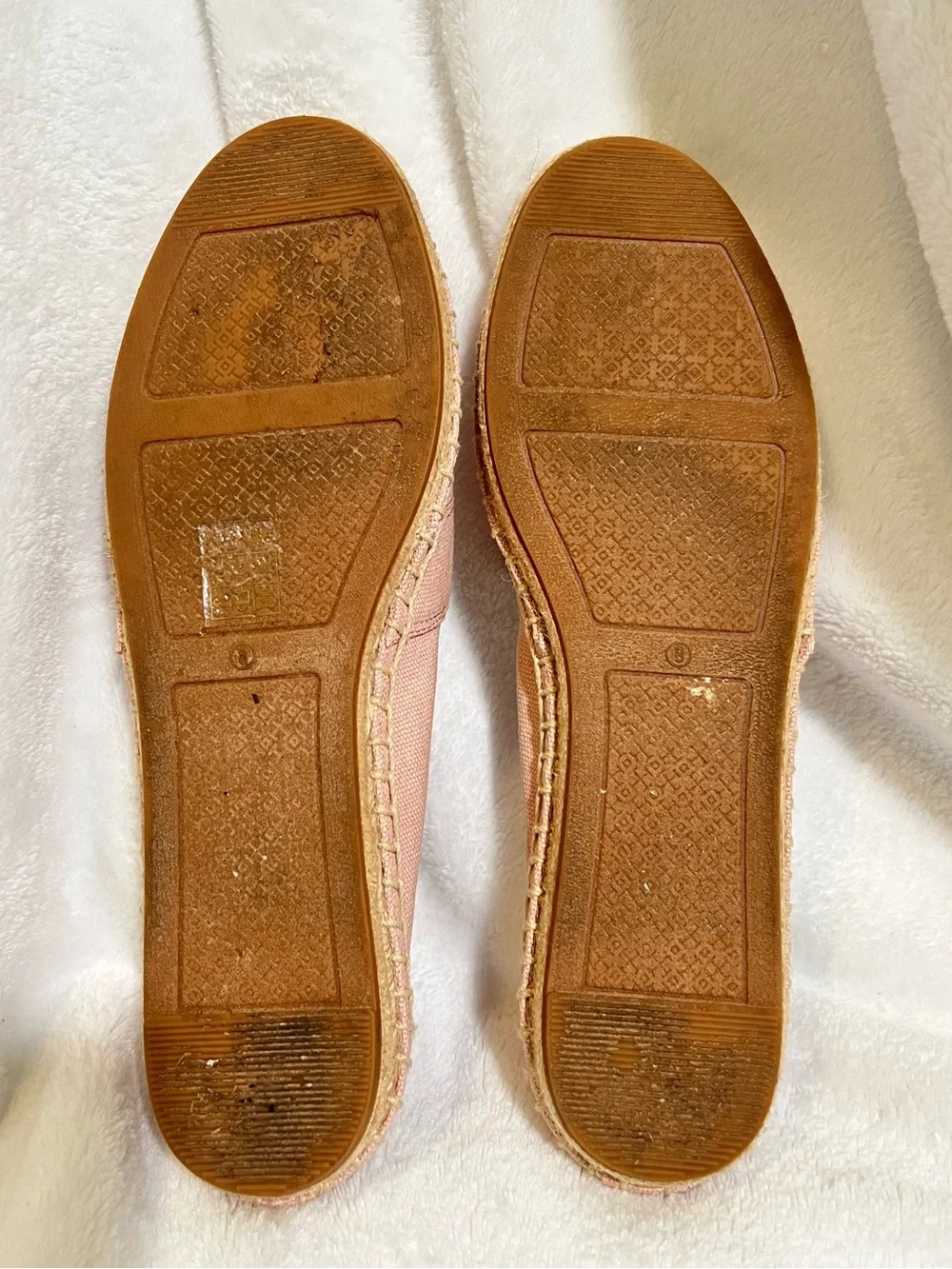 Tory Burch Pink Canvas Espadrille Flats